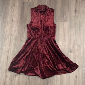 Maroon Velvet Party Dress